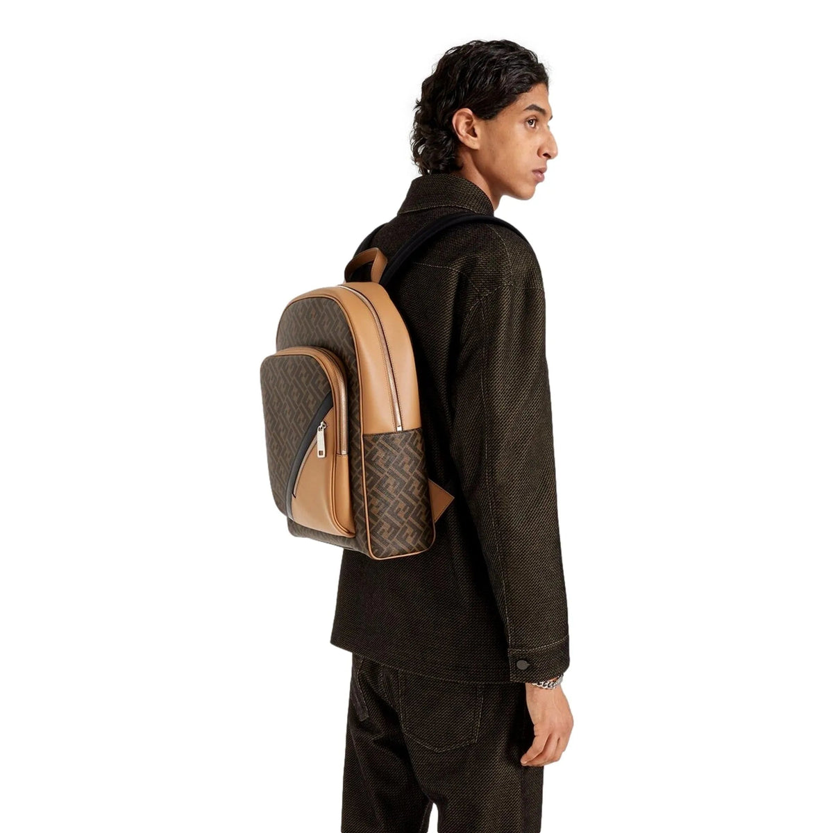 Fendi Diagonal FF Logo Men's Backpack - Handbags - Clayton's Online Store