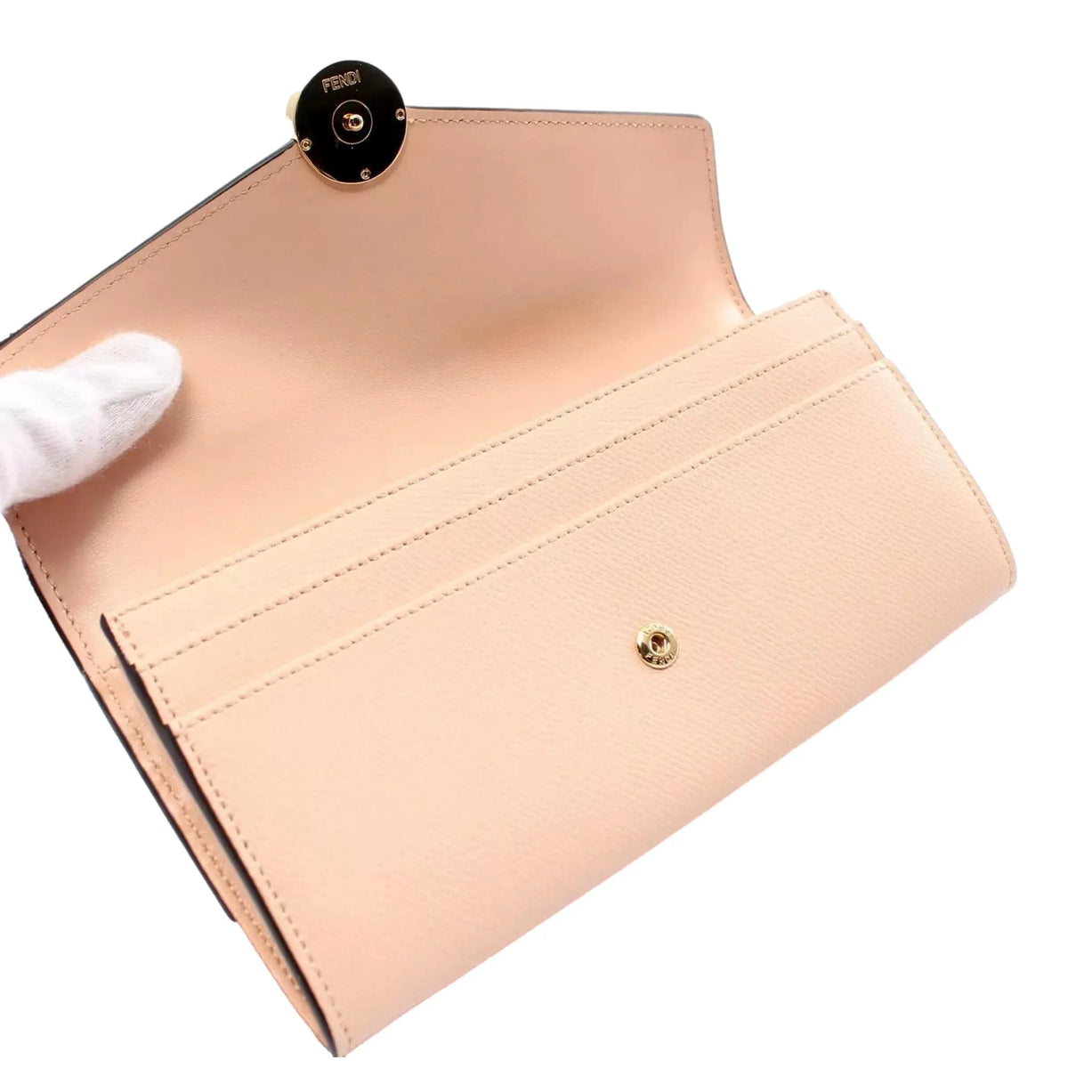 Fendi F Is Fendi Leather Long Envelope Womens Wallet Light Rose Beige Pink - Wallets - Clayton's Online Store