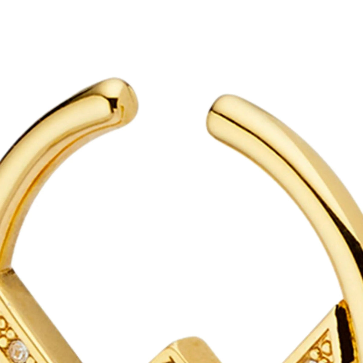 Fendi F is Fendi Logo Earcuff Hoop White Crystal Gold Tone Metal - Jewelry - Clayton's Online Store