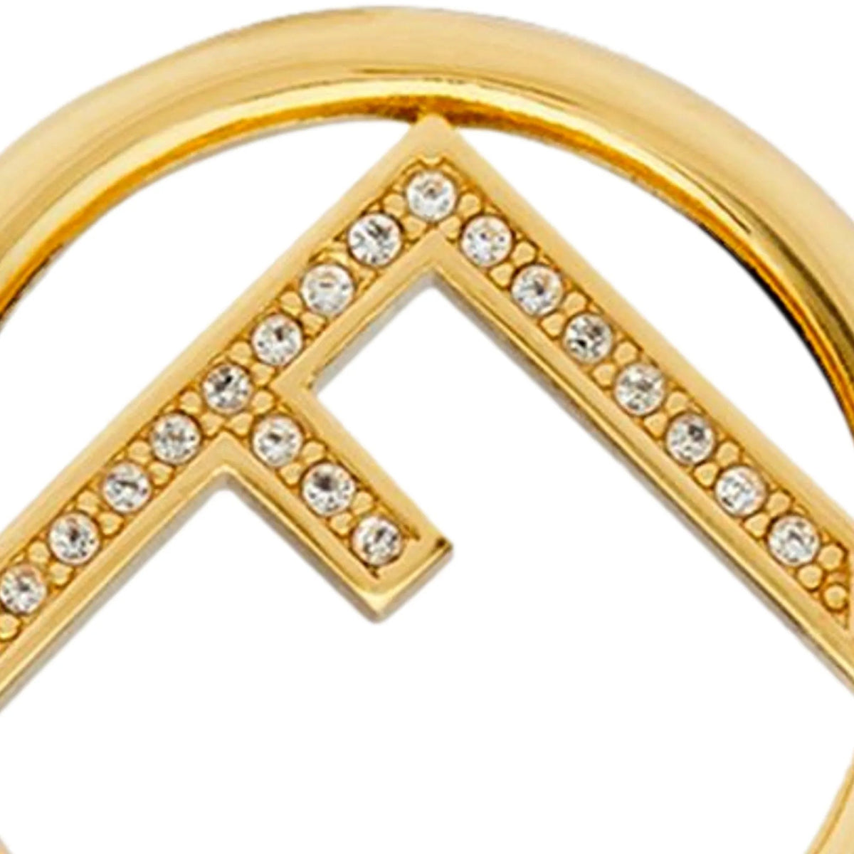 Fendi F is Fendi Logo Earcuff Hoop White Crystal Gold Tone Metal - Jewelry - Clayton's Online Store