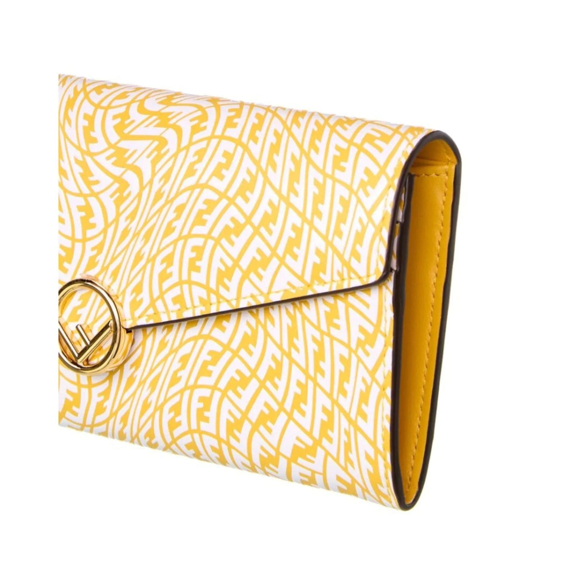 Fendi F is Fendi Yellow Leather Vertigo Print Long Wallet - Wallets - Clayton's Online Store