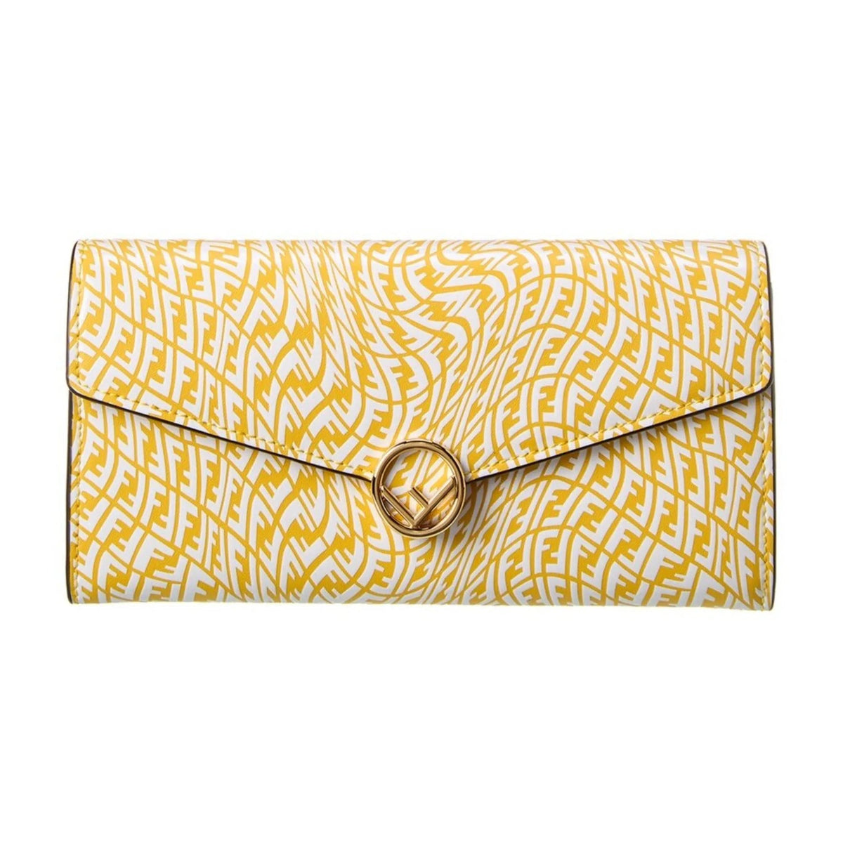 Fendi F is Fendi Yellow Leather Vertigo Print Long Wallet - Wallets - Clayton's Online Store