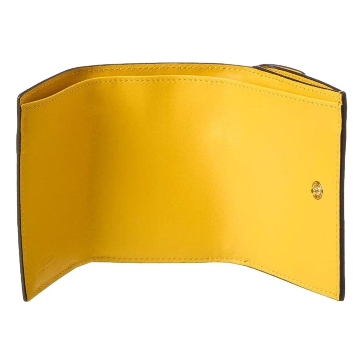 Fendi F is Fendi Yellow Leather Vertigo Print Small Trifold Wallet - Wallets - Clayton's Online Store