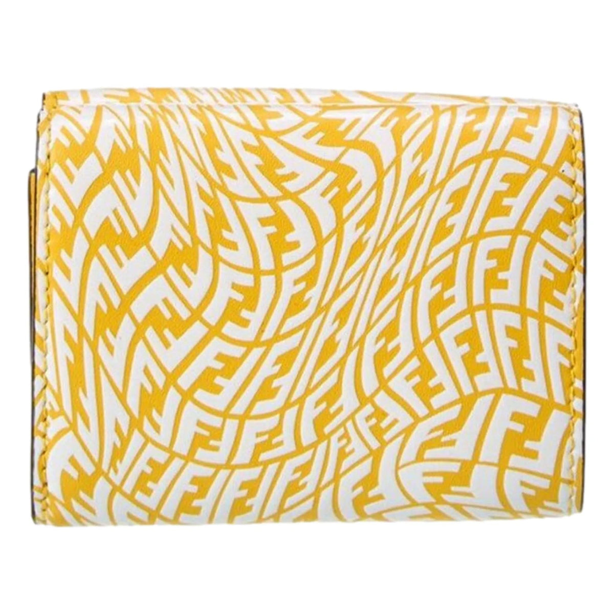 Fendi F is Fendi Yellow Leather Vertigo Print Small Trifold Wallet - Wallets - Clayton's Online Store