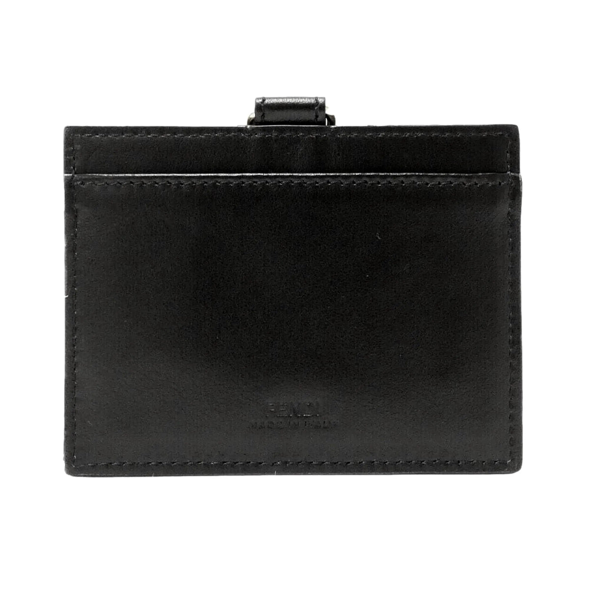 Fendi Fendace Black Leather Card Case Wallet Lanyard - Wallets - Clayton's Online Store