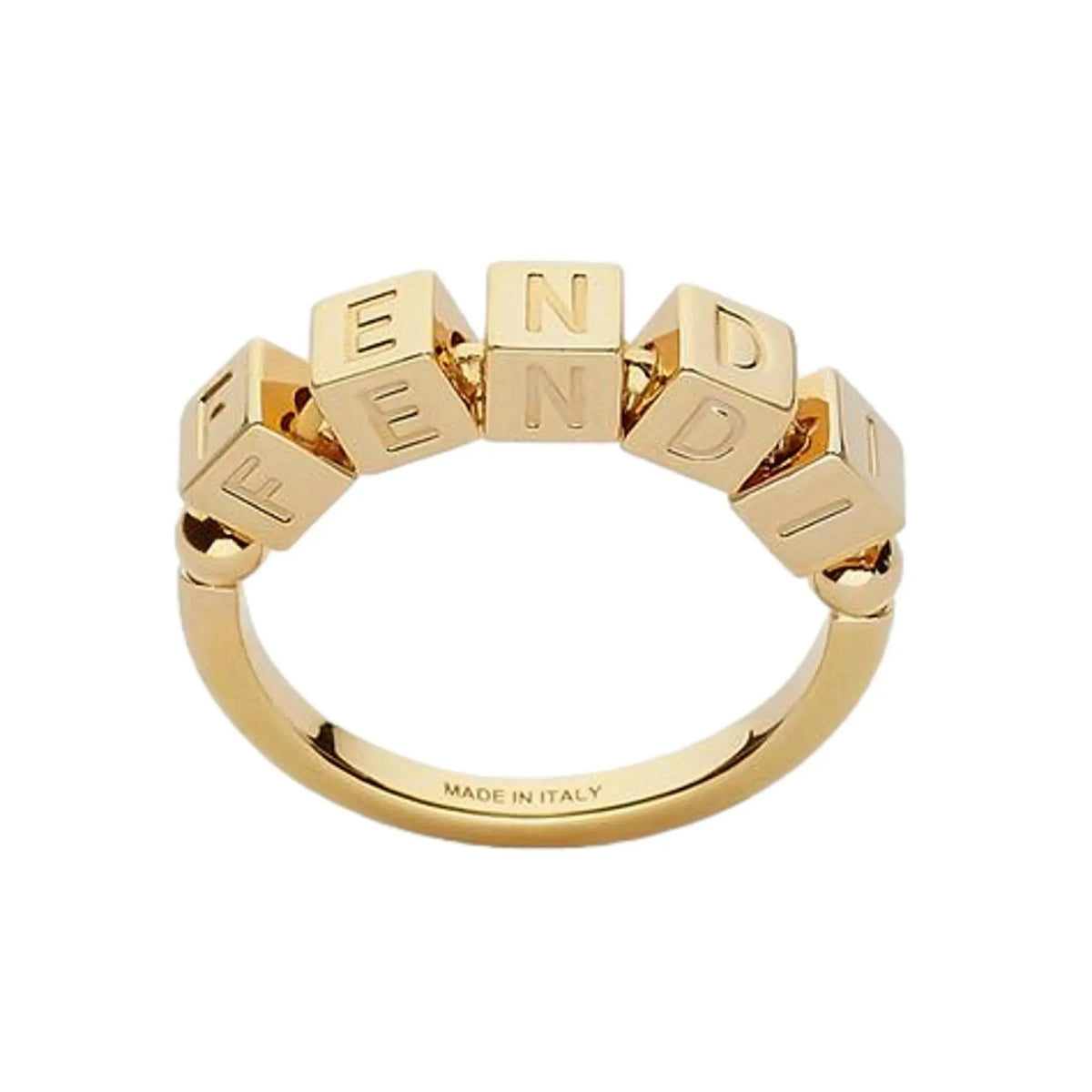 Fendi Fendigraphy Letters Gold Metal Ring Size Medium - Jewelry - Clayton's Online Store