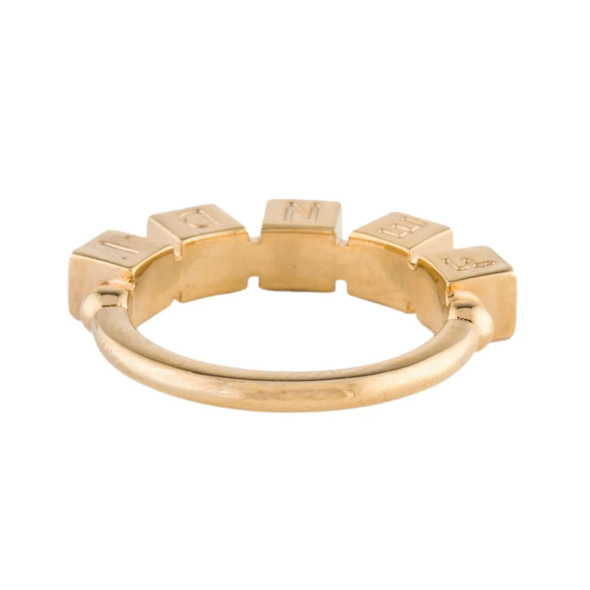 Fendi Fendigraphy Letters Gold Metal Ring Size Medium - Jewelry - Clayton's Online Store