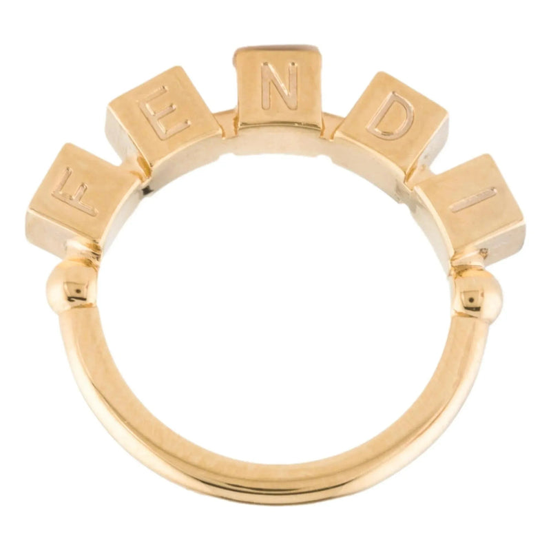 Fendi Fendigraphy Letters Gold Metal Ring Size Small - Jewelry - Clayton's Online Store