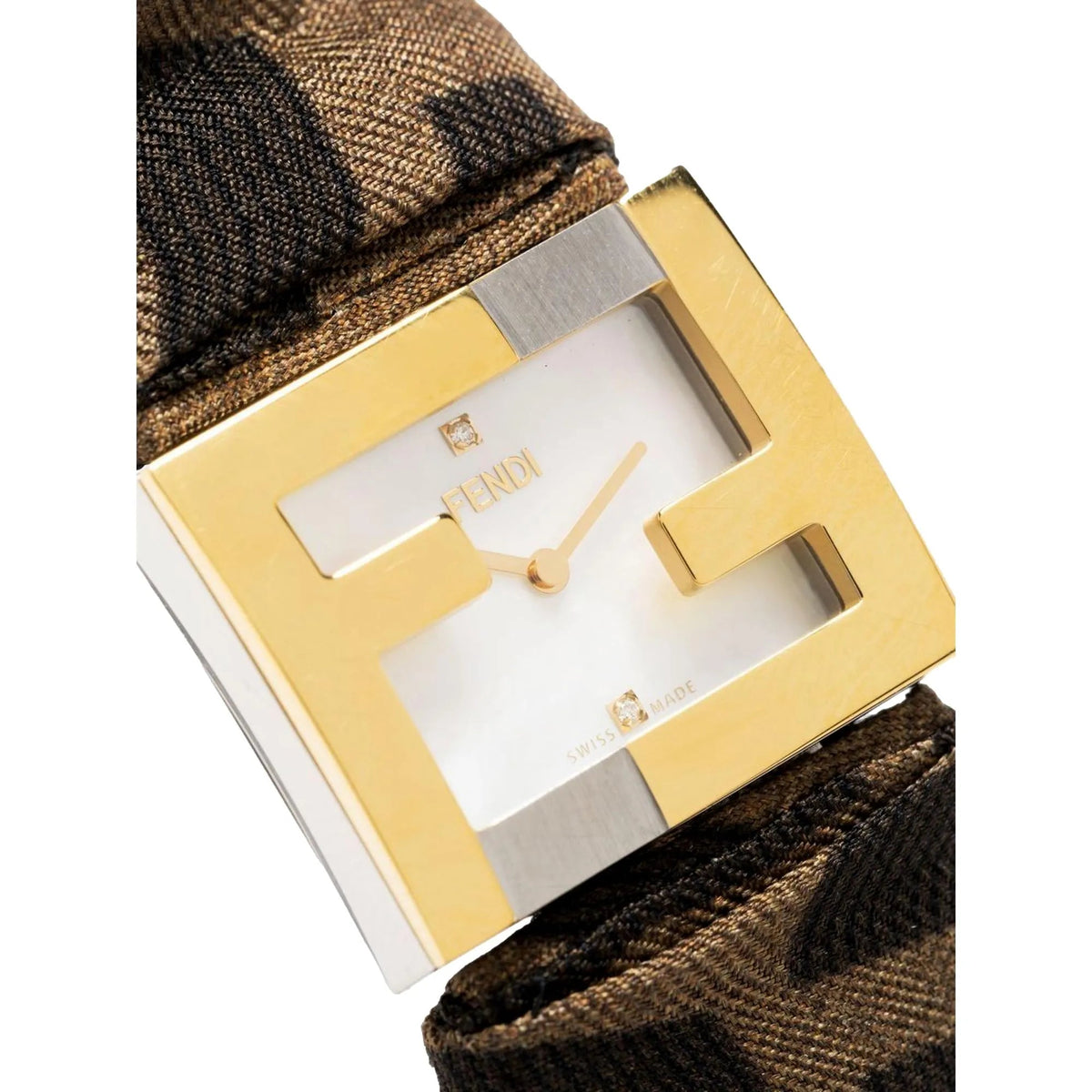 Fendi Fendimania Baguette Pearl Dial Monogram Satin Watch - Jewelry - Clayton's Online Store