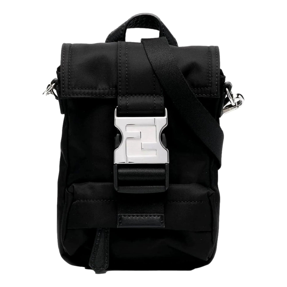 Fendi Fendiness Black Nylon Buckle Mini Backpack Crossbody Bag - Handbags - Clayton's Online Store