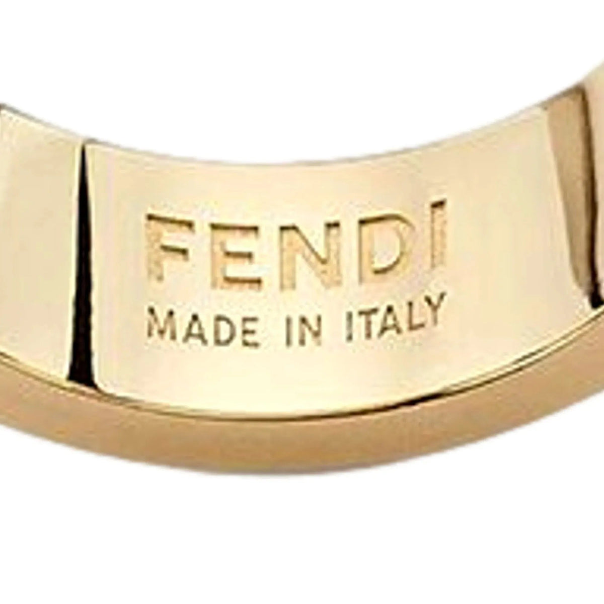 Fendi FF Crystal Embellished Wide Band Gold Ring Small - Jewelry - Clayton's Online Store