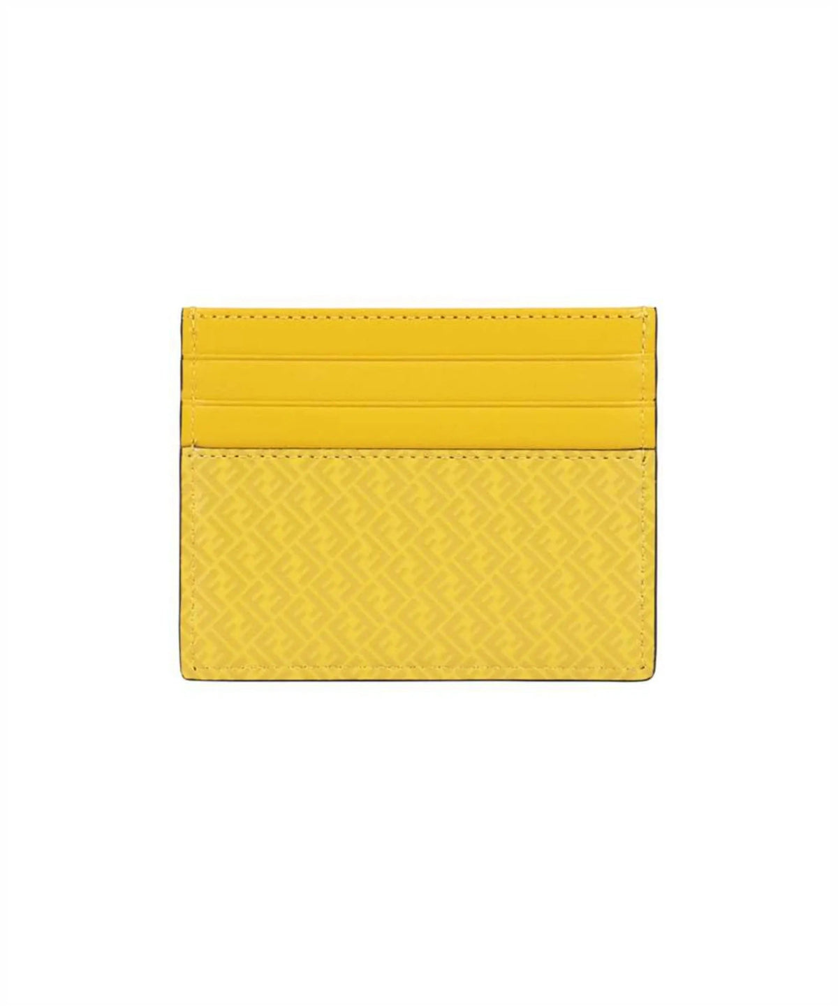 Fendi FF Logo Print Sunflower Yellow Leather Card Case - Wallets - Clayton's Online Store