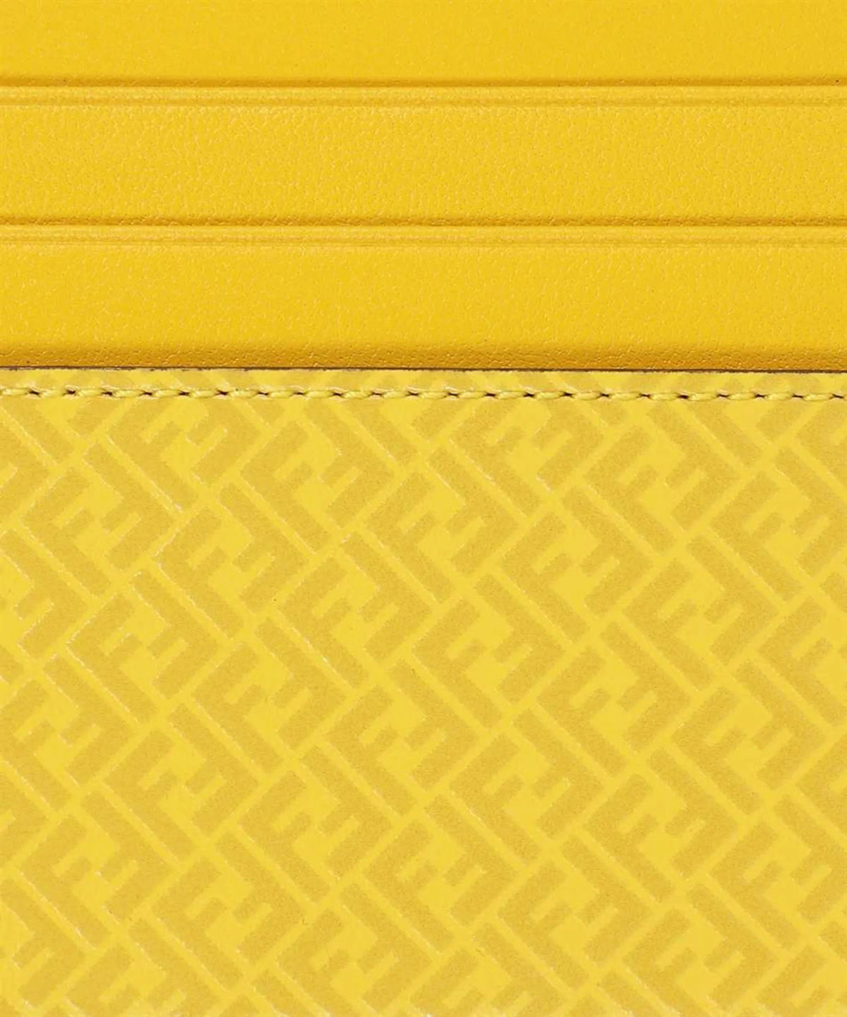 Fendi FF Logo Print Sunflower Yellow Leather Card Case - Wallets - Clayton's Online Store