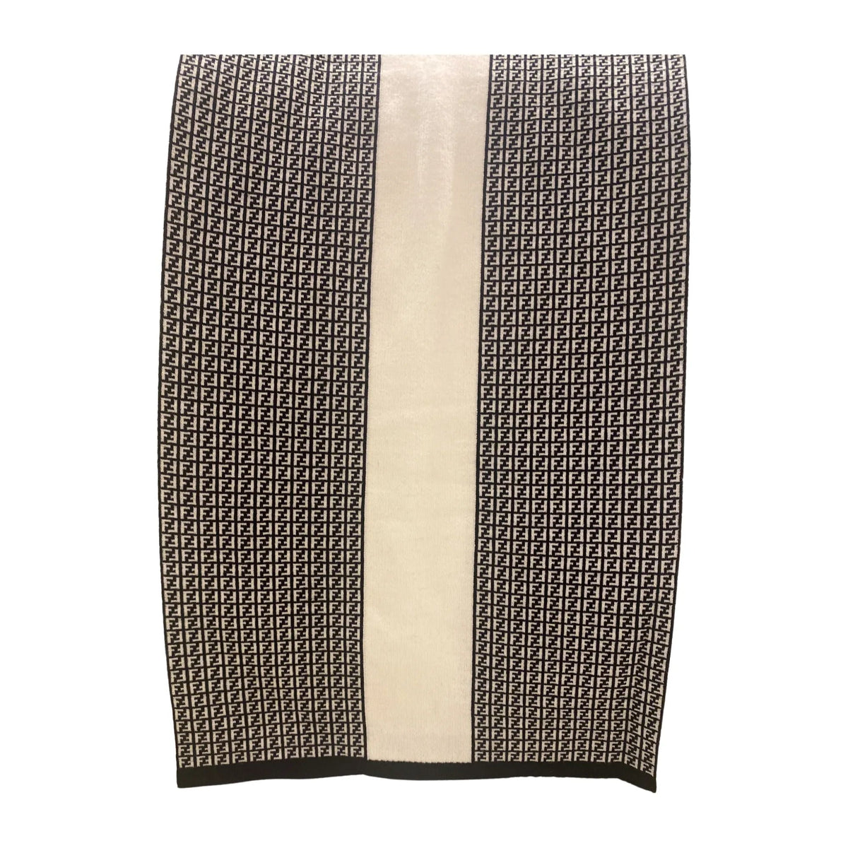 Fendi FF Print Nero and Bianco Knitted Wool Scarf - Scarves and Shawls - Clayton's Online Store