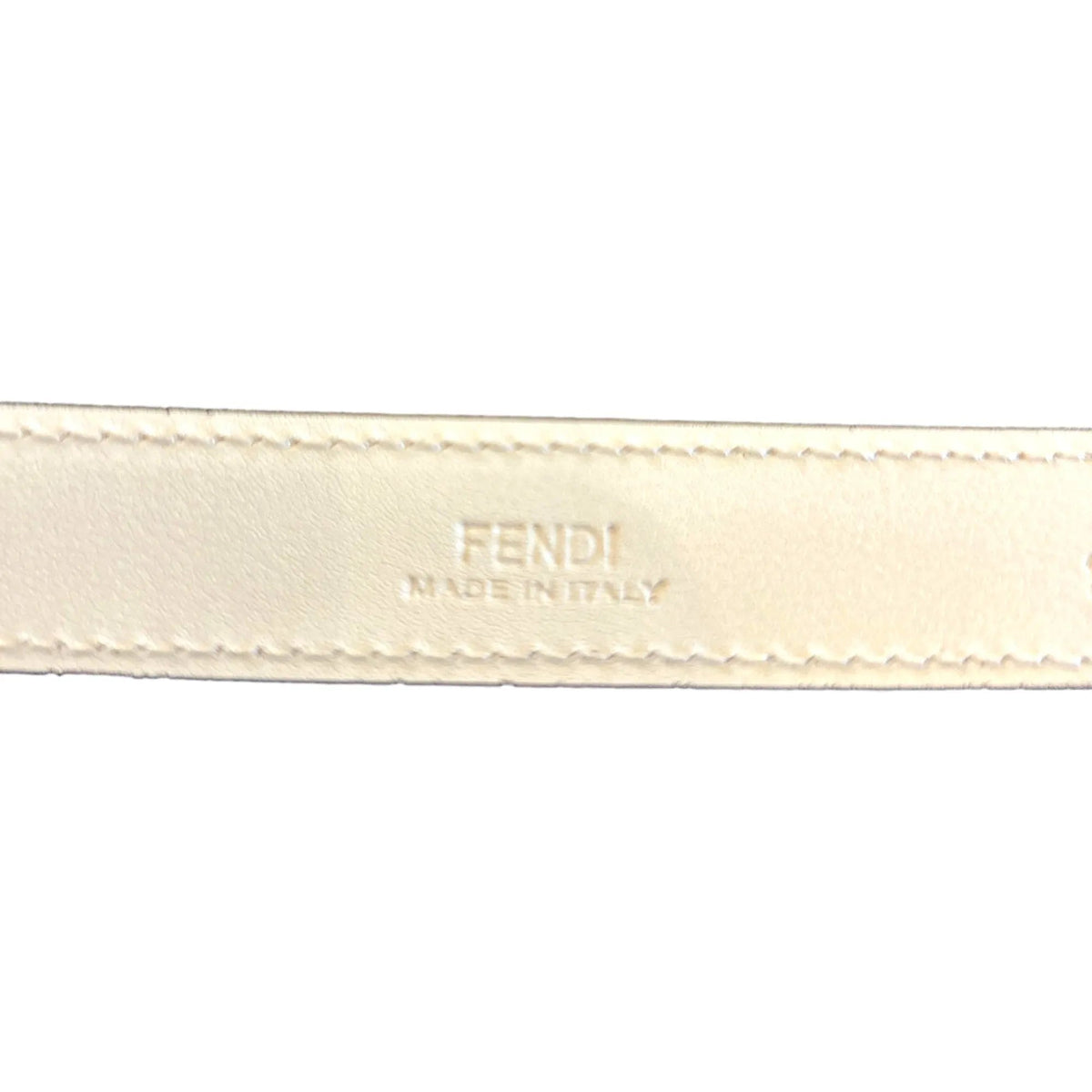 Fendi FF Studded Skinny Ivory Latte Belt Size 85 - Belts - Clayton's Online Store