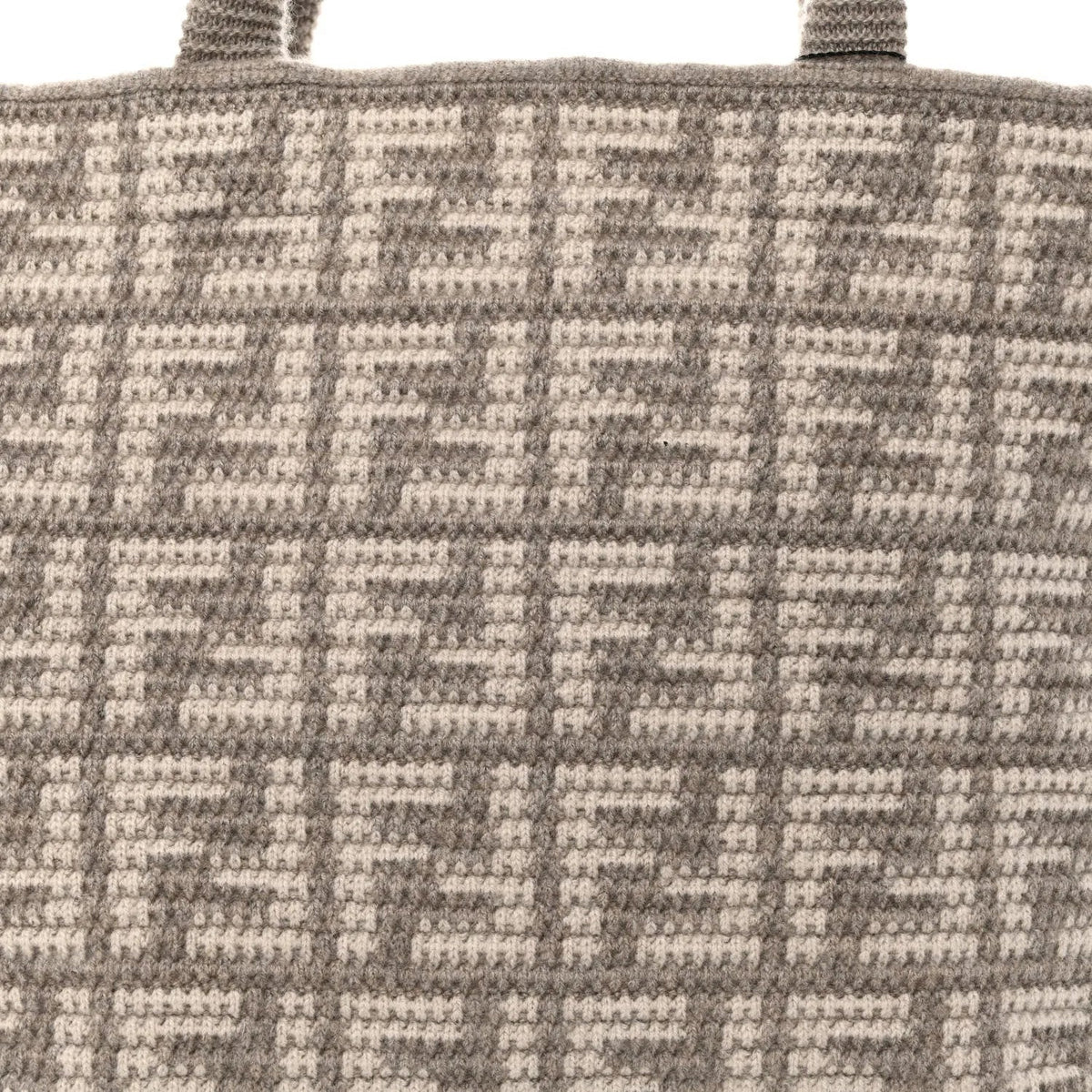 Fendi FF Tortora Gray Knitted Cashmere Wool Large Shopper Tote Bag - Handbags - Clayton's Online Store