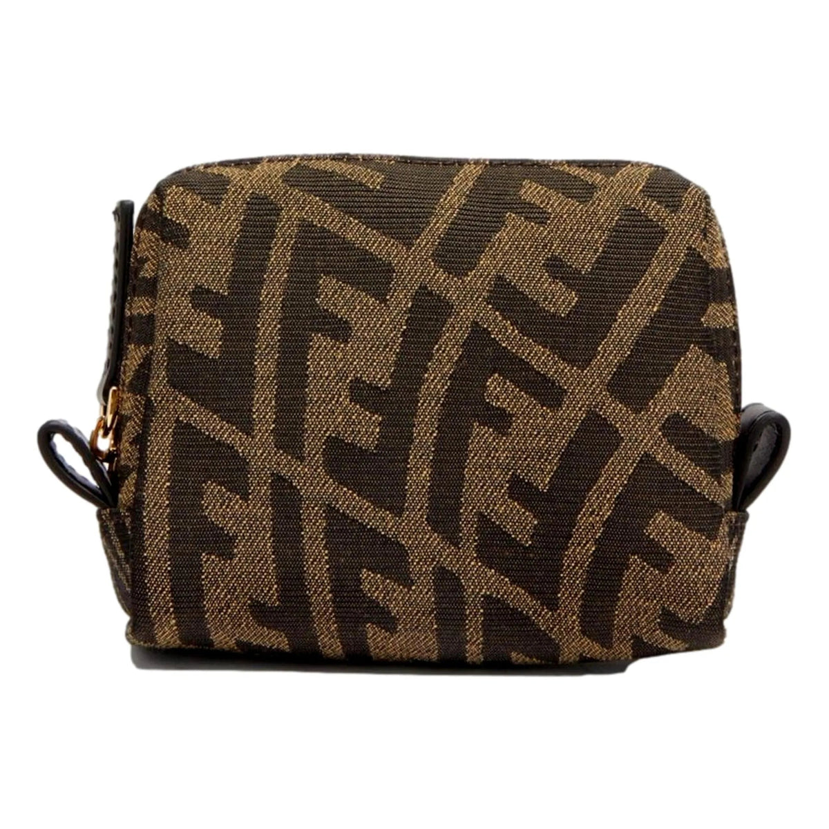 Fendi FF Vertigo Brown Canvas Small Travel Beauty Pouch Clutch Bag - Handbags - Clayton's Online Store