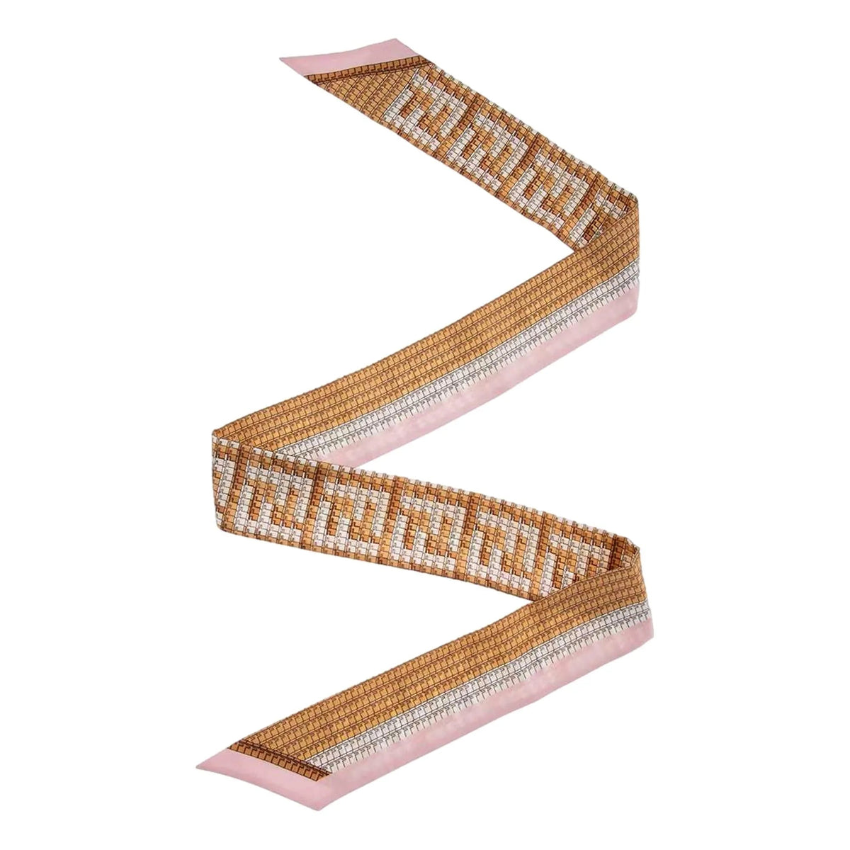 Fendi FF Zucca Scarf Bandeau Wrappy Pink Beige Silk Monogram Logo Print - Scarves and Shawls - Clayton's Online Store