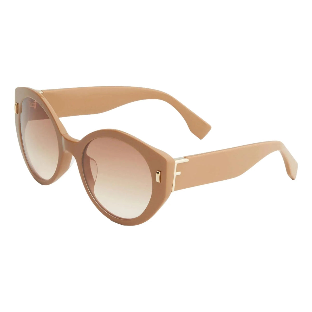 Fendi First Dark Beige Acetate Round Frame Tinted Sunglasses - Sunglasses - Clayton's Online Store