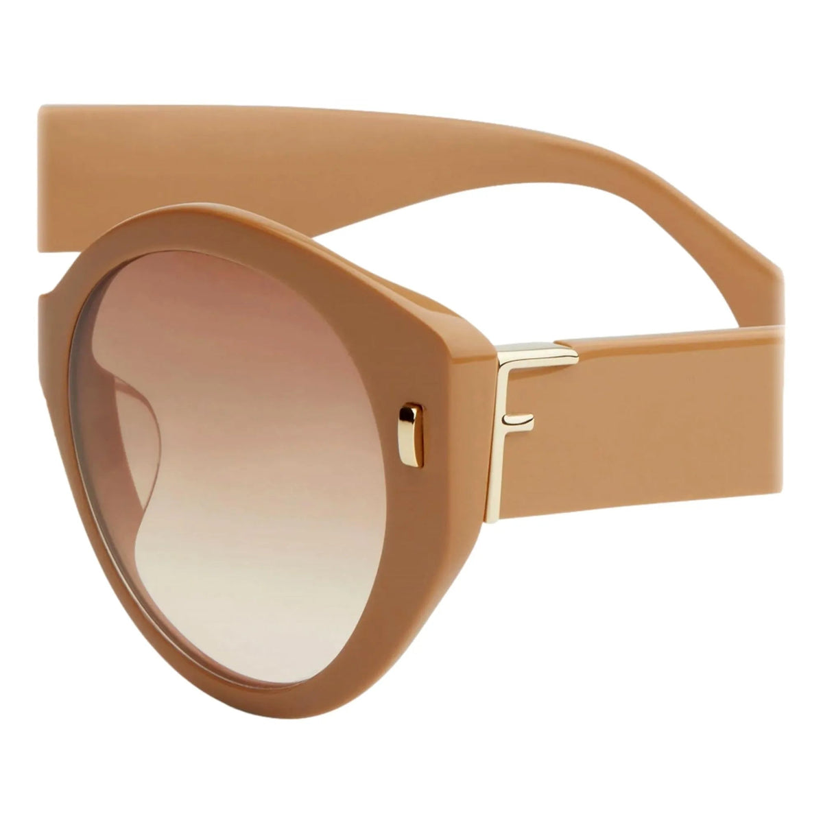 Fendi First Dark Beige Acetate Round Frame Tinted Sunglasses - Sunglasses - Clayton's Online Store