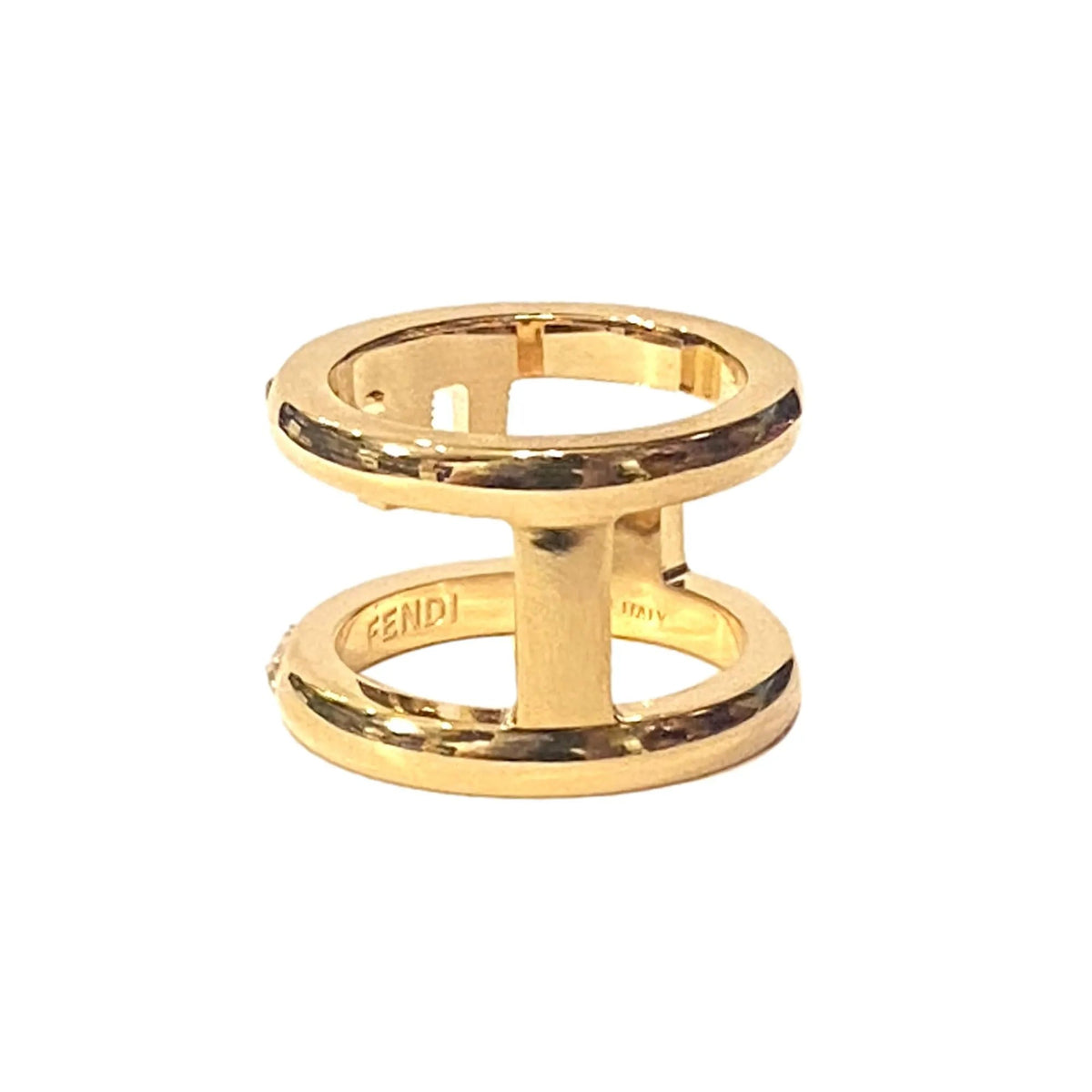 Fendi First Gold Finish Metal and White Crystal Small Fashion Ring - Jewelry - Clayton's Online Store