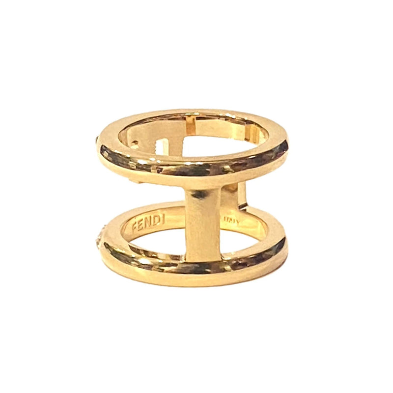 Fendi First Gold Finish Metal and White Crystal Small Fashion Ring - Jewelry - Clayton's Online Store