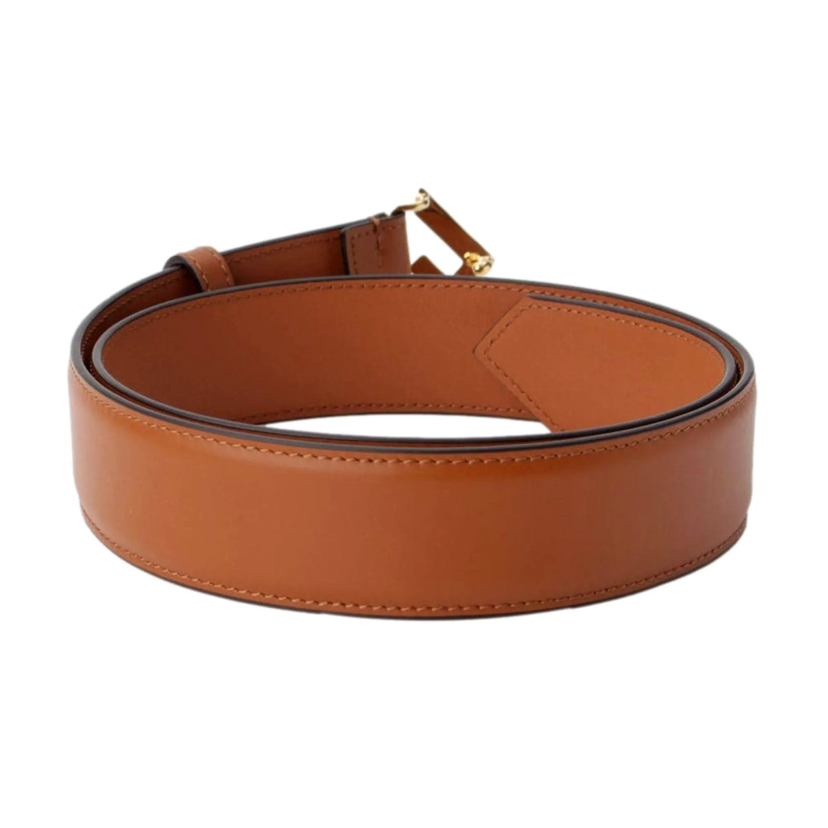 Fendi First Gold Logo Cuoio Brown Calf Leather Belt Size 90 - Belts - Clayton's Online Store