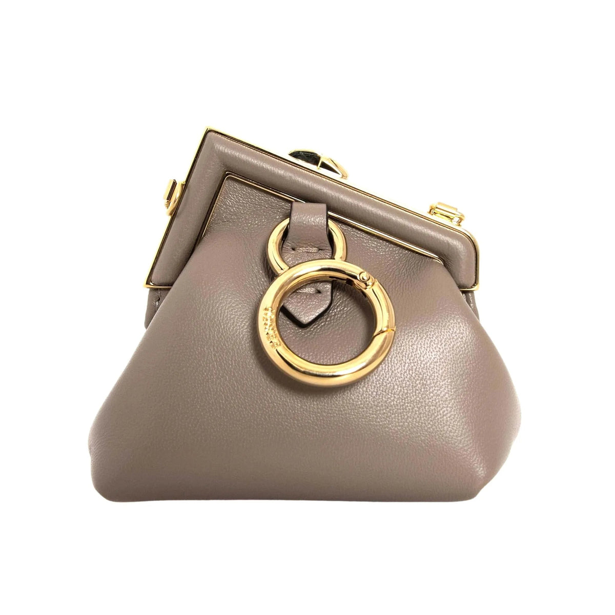 Fendi First Tortora Gray Leather Nano Micro Charm Pouch Bag - Handbags - Clayton's Online Store