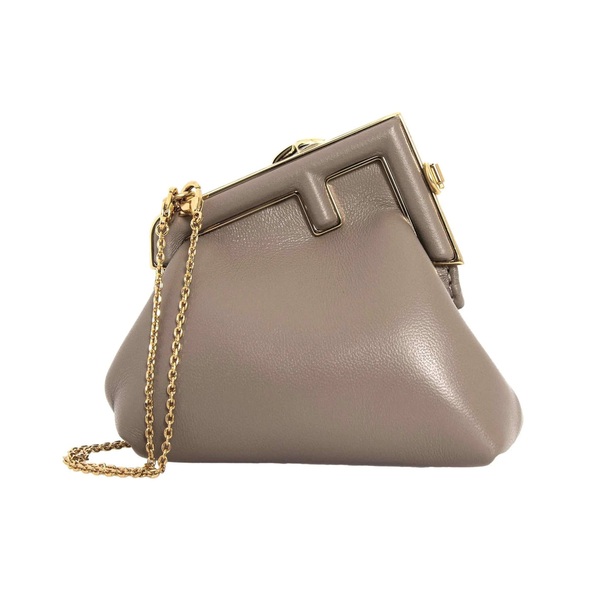 Fendi First Tortora Gray Leather Nano Micro Charm Pouch Bag - Handbags - Clayton's Online Store