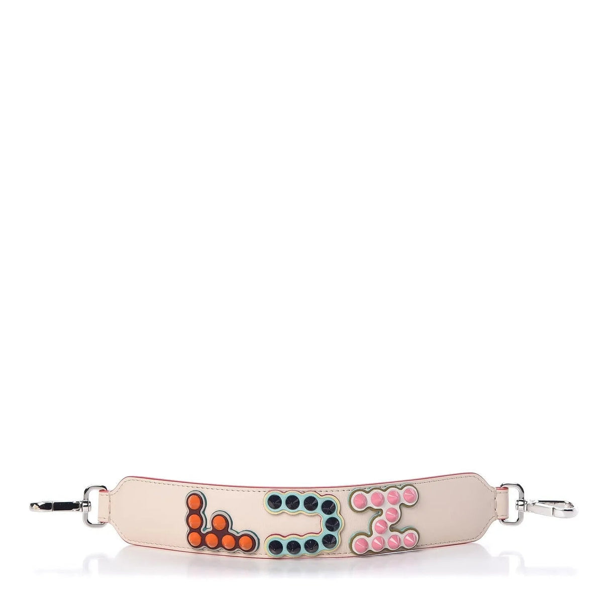 Fendi "FUN" Beige Multicolor Studded Mini Leather Shoulder Strap - Handbags - Clayton's Online Store