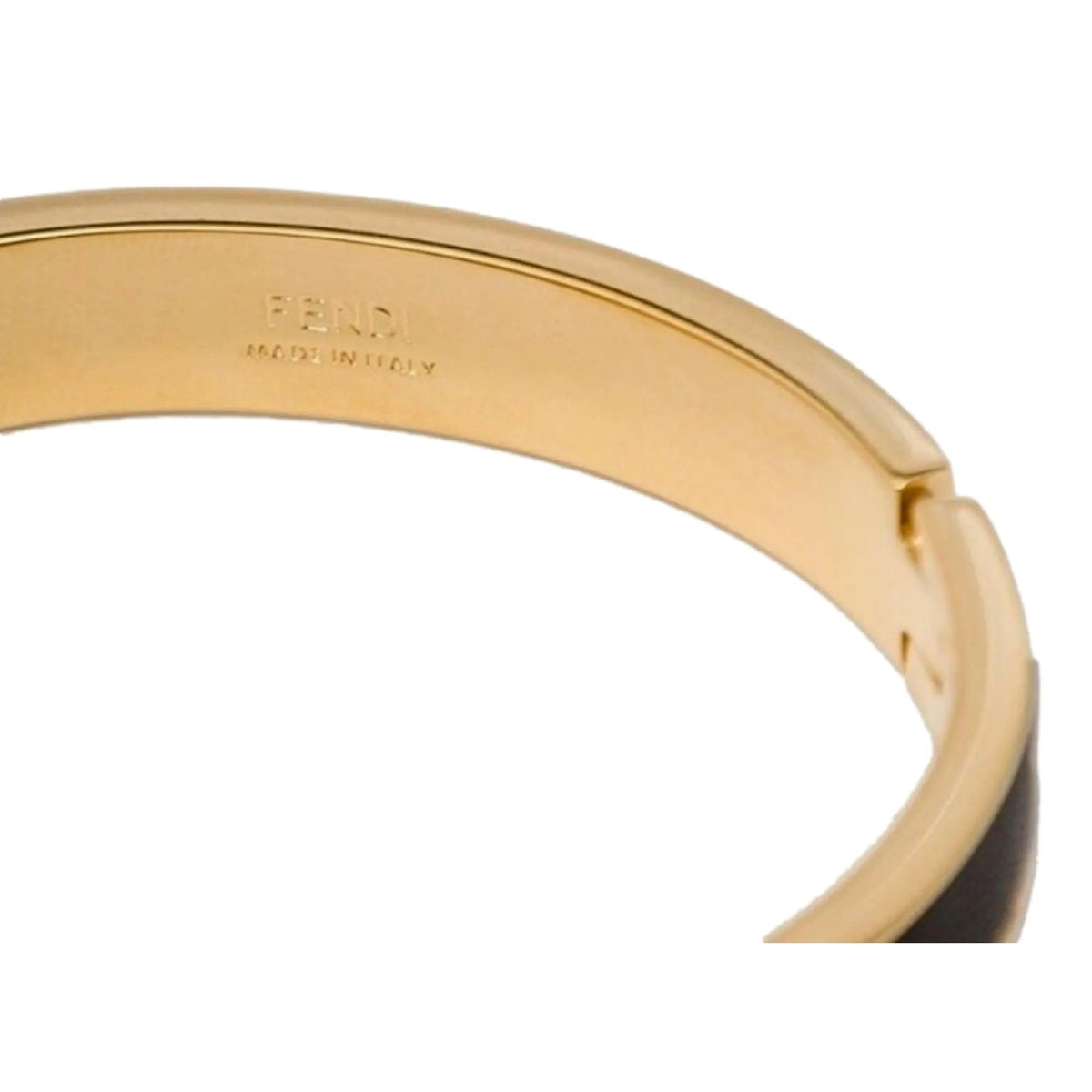 Fendi Master Key Black Leather Gold Small Bracelet - Jewelry - Clayton's Online Store