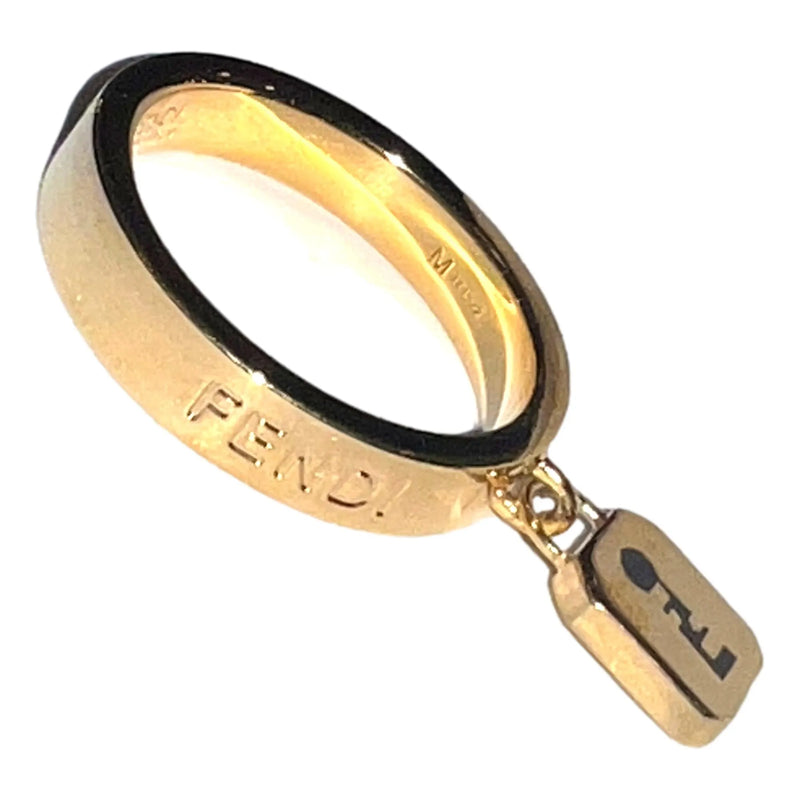 Fendi Master Key Pendant Gold Finish Metal Large Fashion Ring