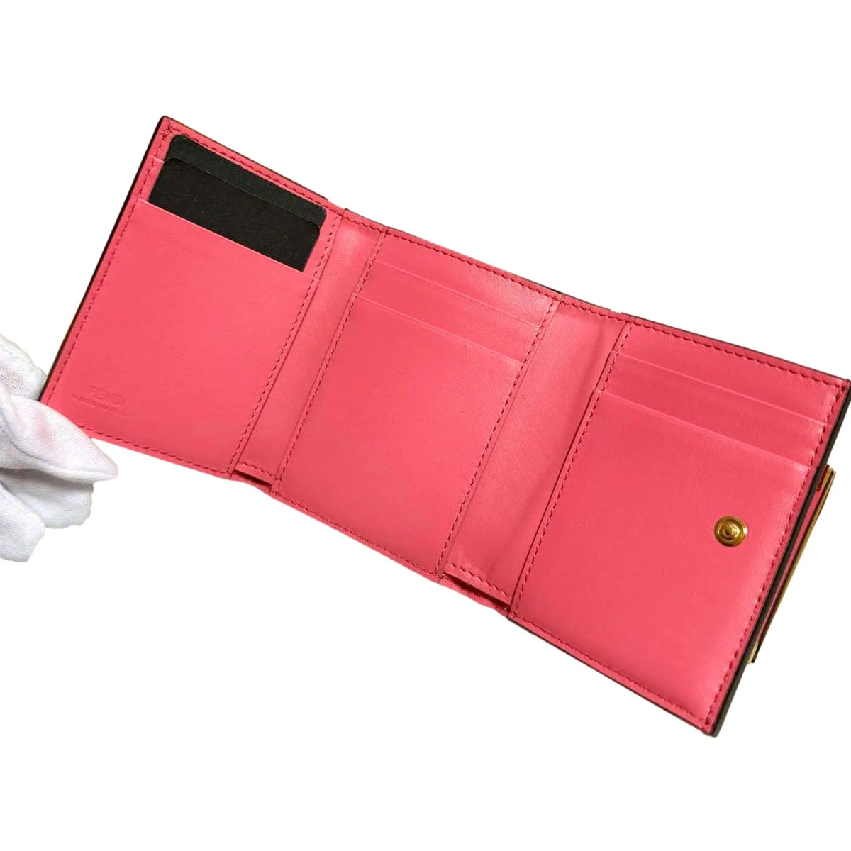 Fendi Micro Baguette Trifold Wallet Crossbody Bag Dalia Pink Leather - Handbags - Clayton's Online Store