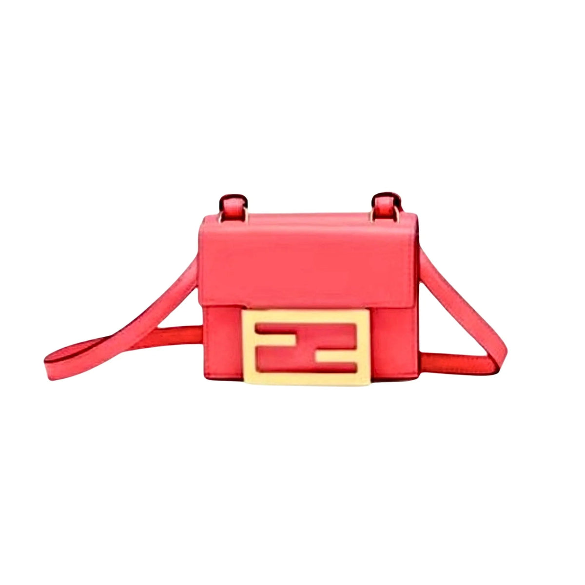 Fendi Micro Baguette Trifold Wallet Crossbody Bag Dalia Pink Leather - Handbags - Clayton's Online Store