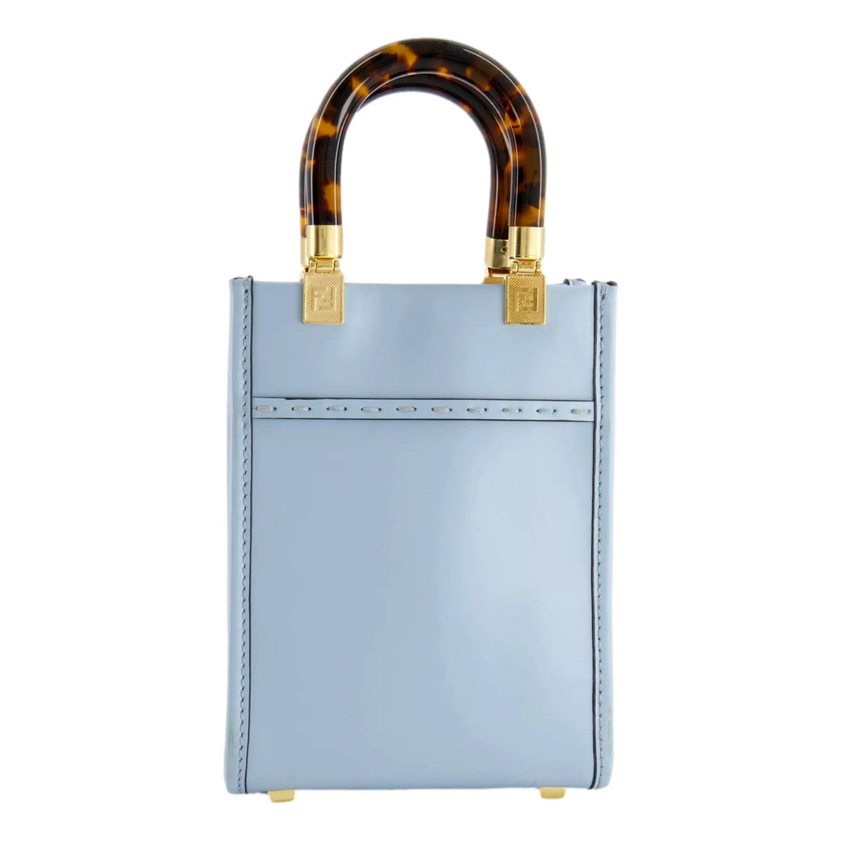 Fendi Mini Sunshine Shopper Tote Crossbody Bag 2Way Baby Blue Leather - Handbags - Clayton's Online Store