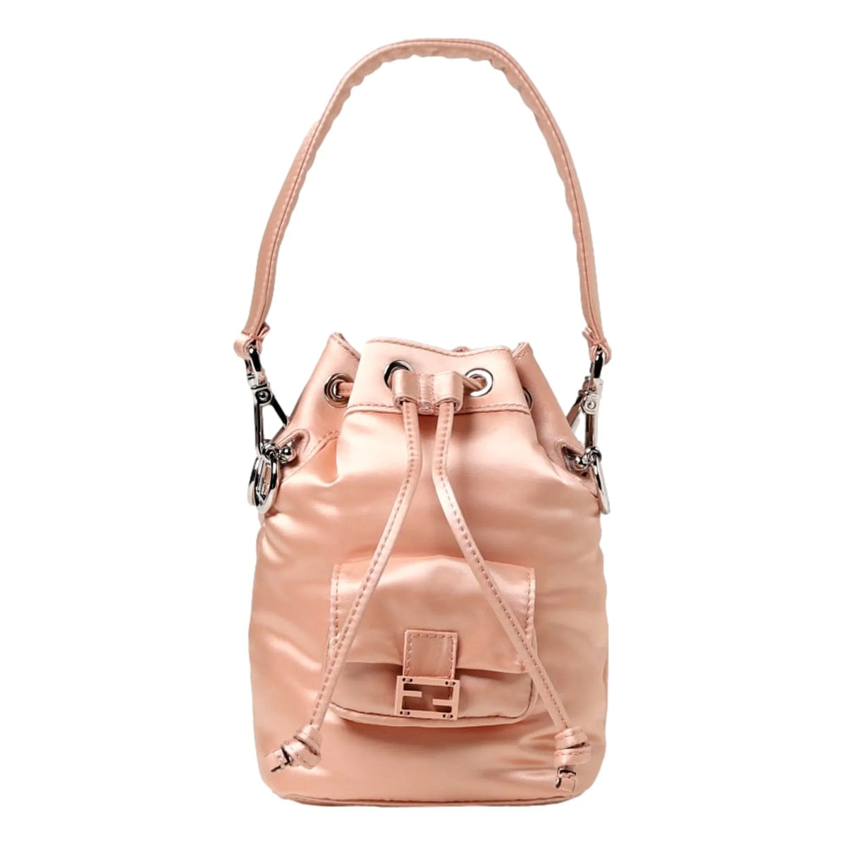 Fendi Mon Tresor Baguette Baby Pink Nylon Bucket Mini Crossbody Bag - Handbags - Clayton's Online Store