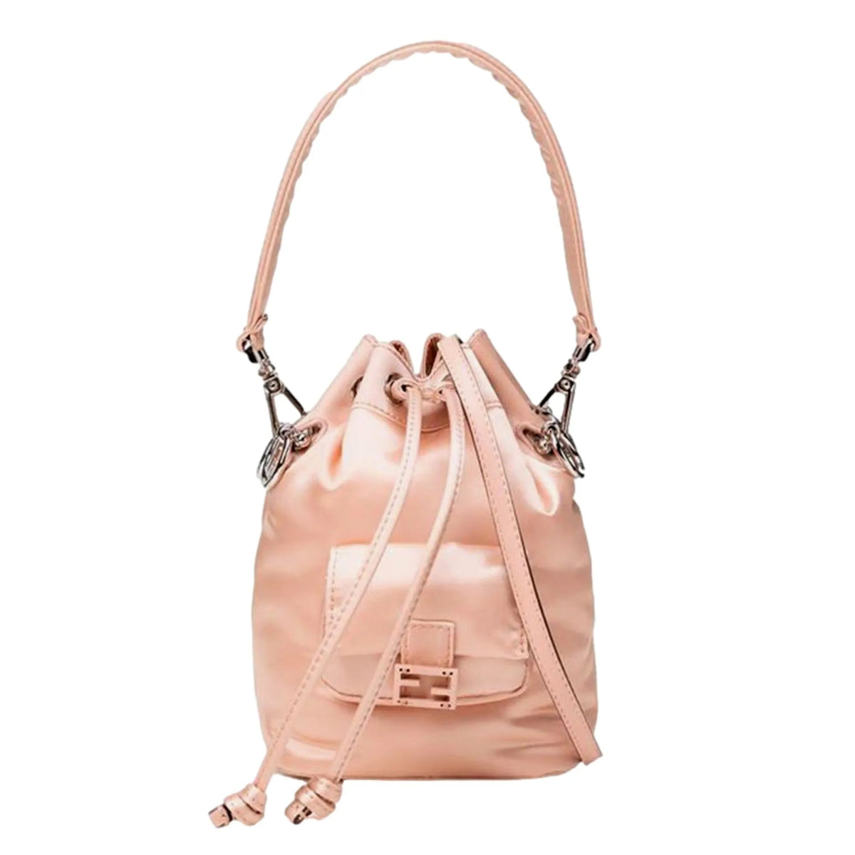 Fendi Mon Tresor Baguette Baby Pink Nylon Bucket Mini Crossbody Bag - Handbags - Clayton's Online Store