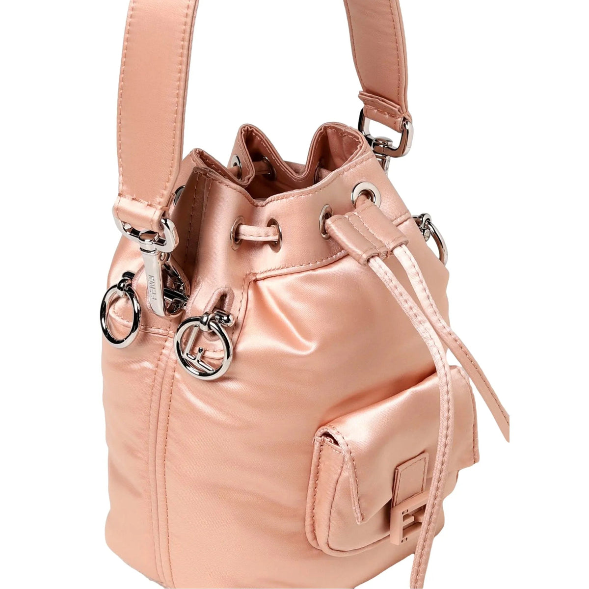 Fendi Mon Tresor Baguette Baby Pink Nylon Bucket Mini Crossbody Bag - Handbags - Clayton's Online Store