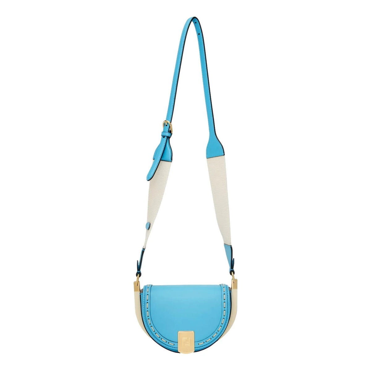 Fendi Moonlight Cyber Blue Leather Satchel Crossbody Bag - Handbags - Clayton's Online Store