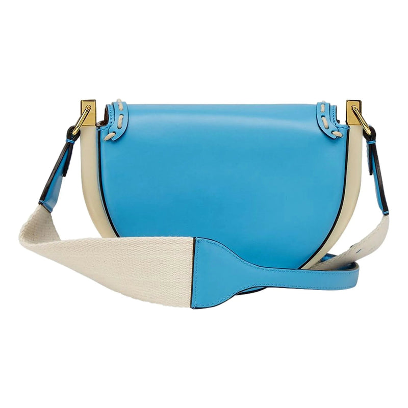 Fendi Moonlight Cyber Blue Leather Satchel Crossbody Bag - Handbags - Clayton's Online Store