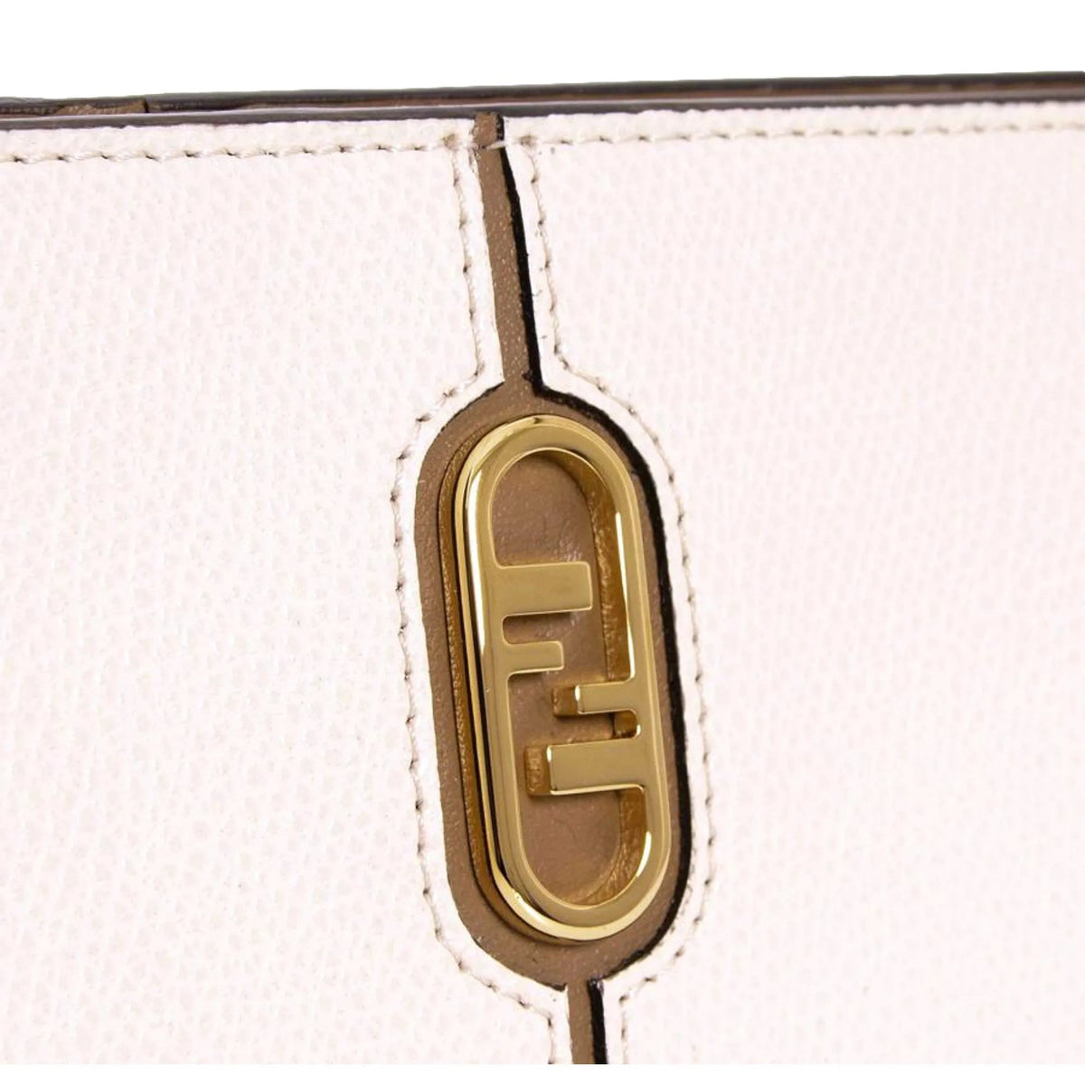 Fendi O'Lock Rose Pink and Tortora Gray Calf Leather Snap Continental Wallet - Wallets - Clayton's Online Store