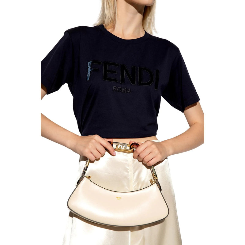 Fendi O'Lock Swing Ivory Calfskin Leather Shoulder Bag - Handbags - Clayton's Online Store