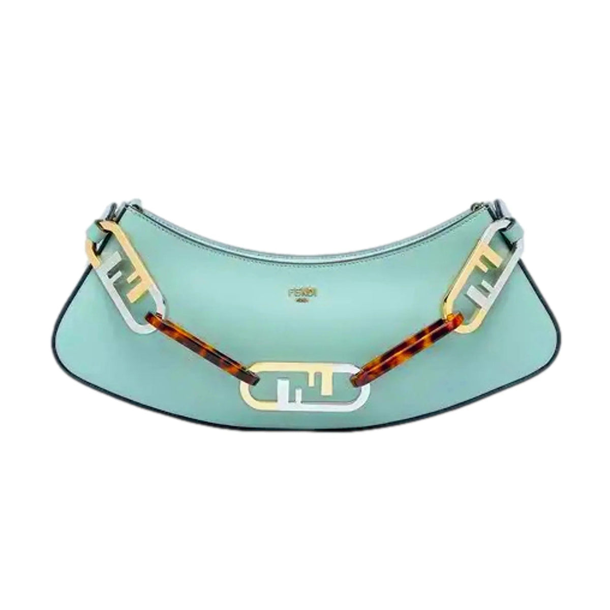 Fendi O'Lock Swing Tiffany Blue Calf Leather Small Hobo Shoulder Bag - Handbags - Clayton's Online Store