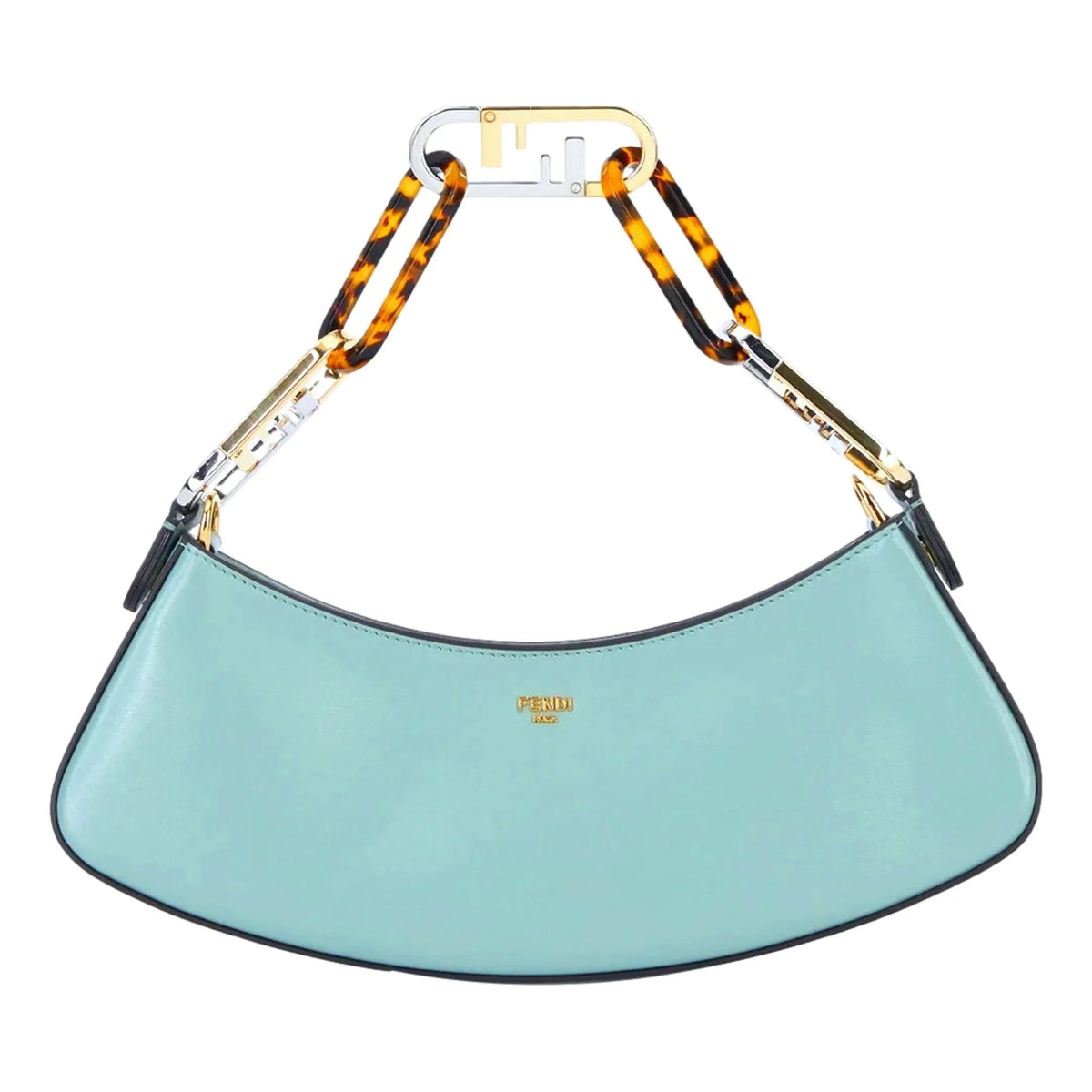 Fendi O'Lock Swing Tiffany Blue Calf Leather Small Hobo Shoulder Bag - Handbags - Clayton's Online Store