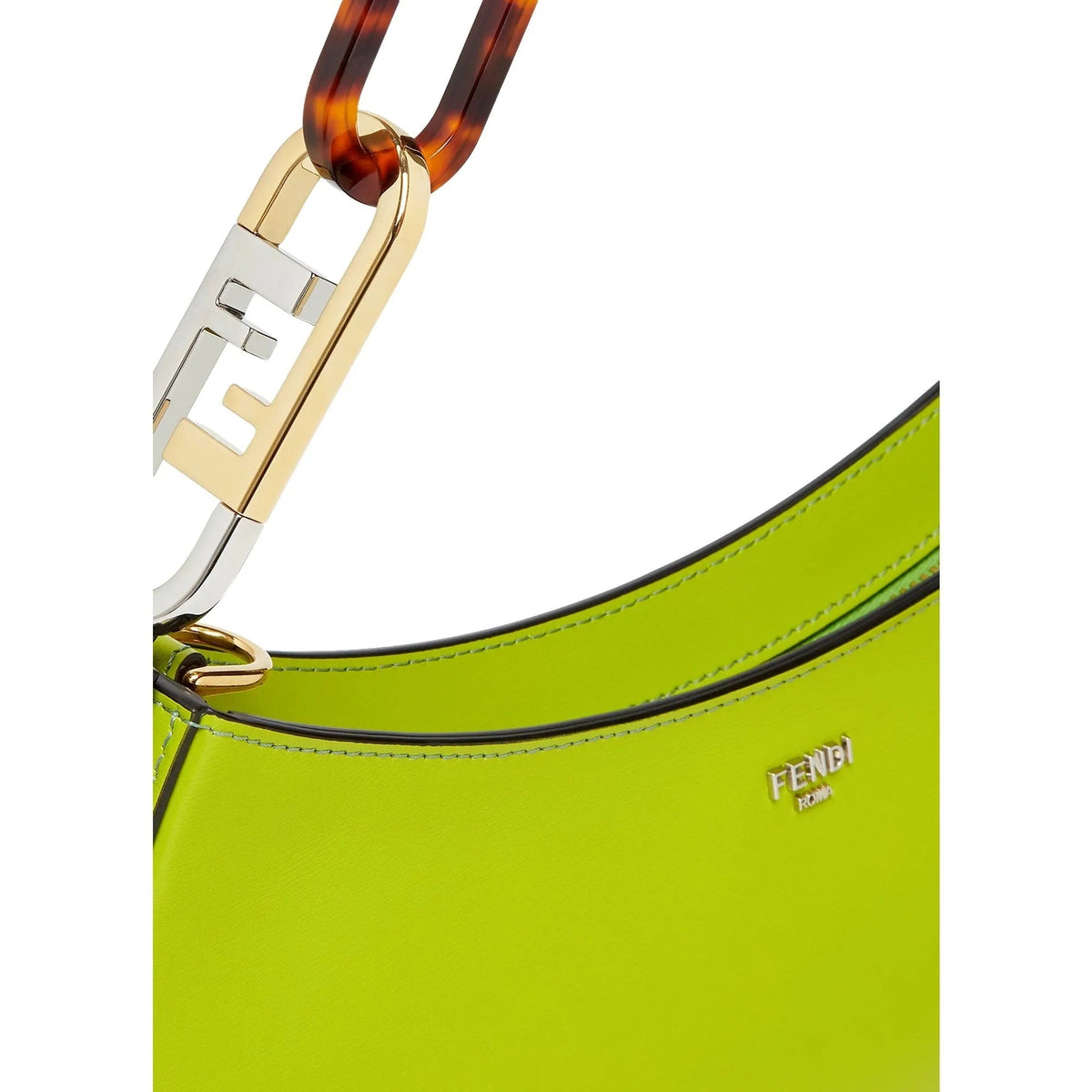 Fendi O'Lock Swing Wasabi Green Calf Leather Small Hobo Shoulder Bag - Handbags - Clayton's Online Store