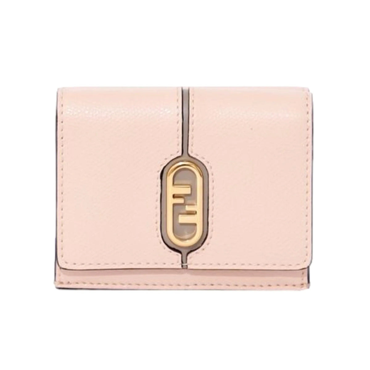 Fendi O'Lock Wallet Micro Trifold Rose Pink Tortora Gray Calf Leather - Wallets - Clayton's Online Store