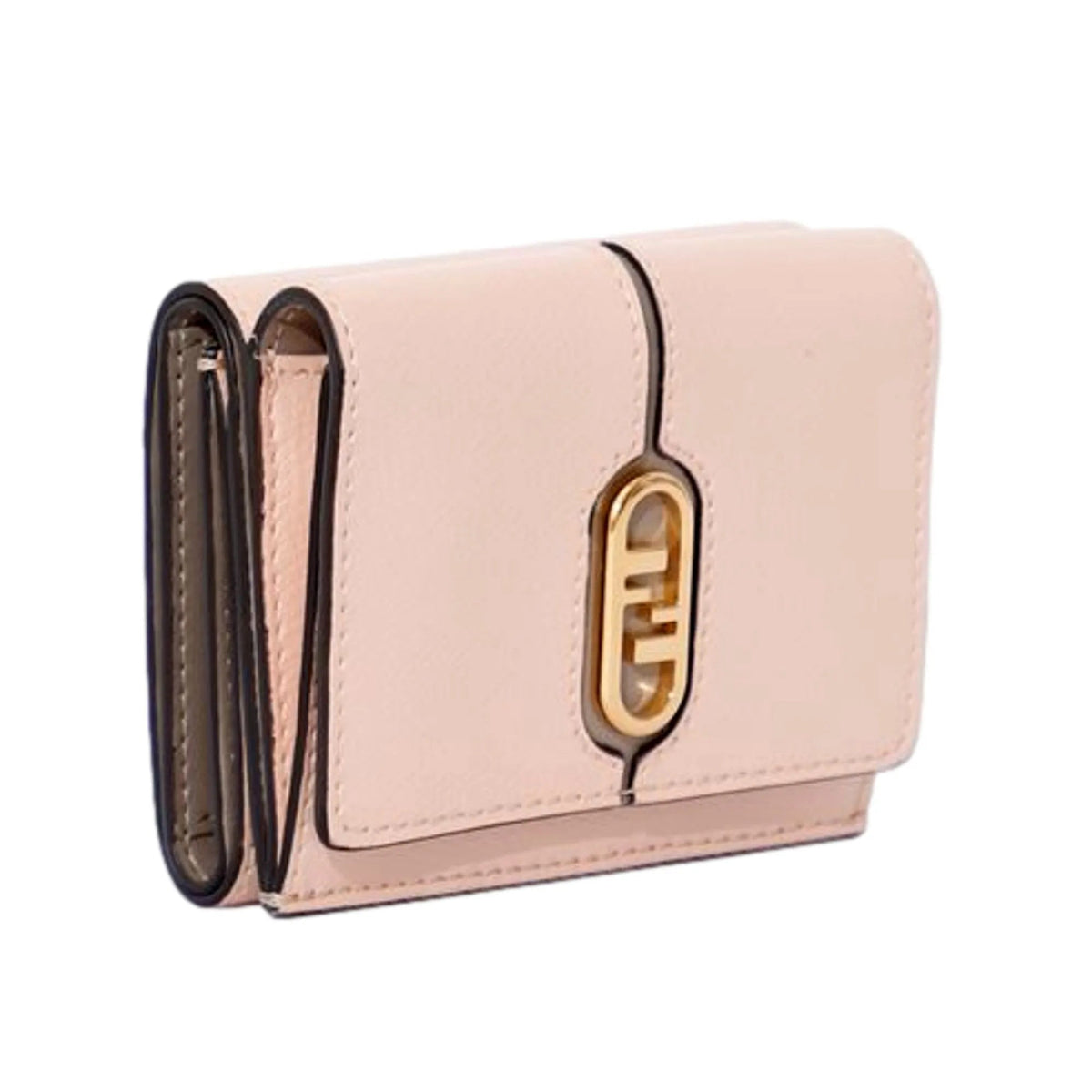 Fendi O'Lock Wallet Micro Trifold Rose Pink Tortora Gray Calf Leather - Wallets - Clayton's Online Store