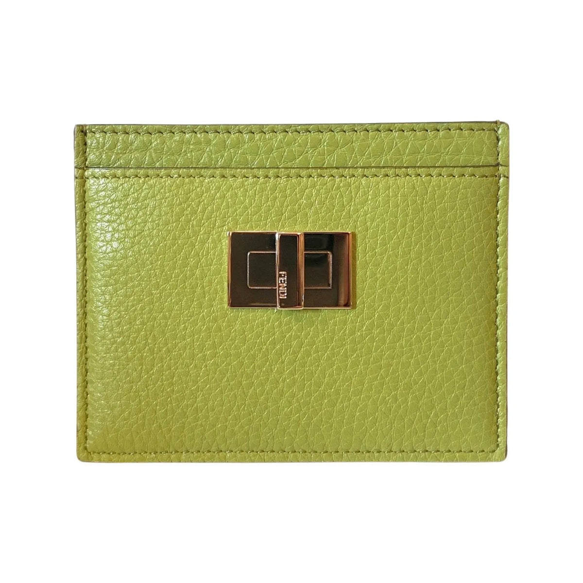 Fendi Peekaboo Kiwi Green Grained Leather Card Case Wallet - Wallets - Clayton's Online Store