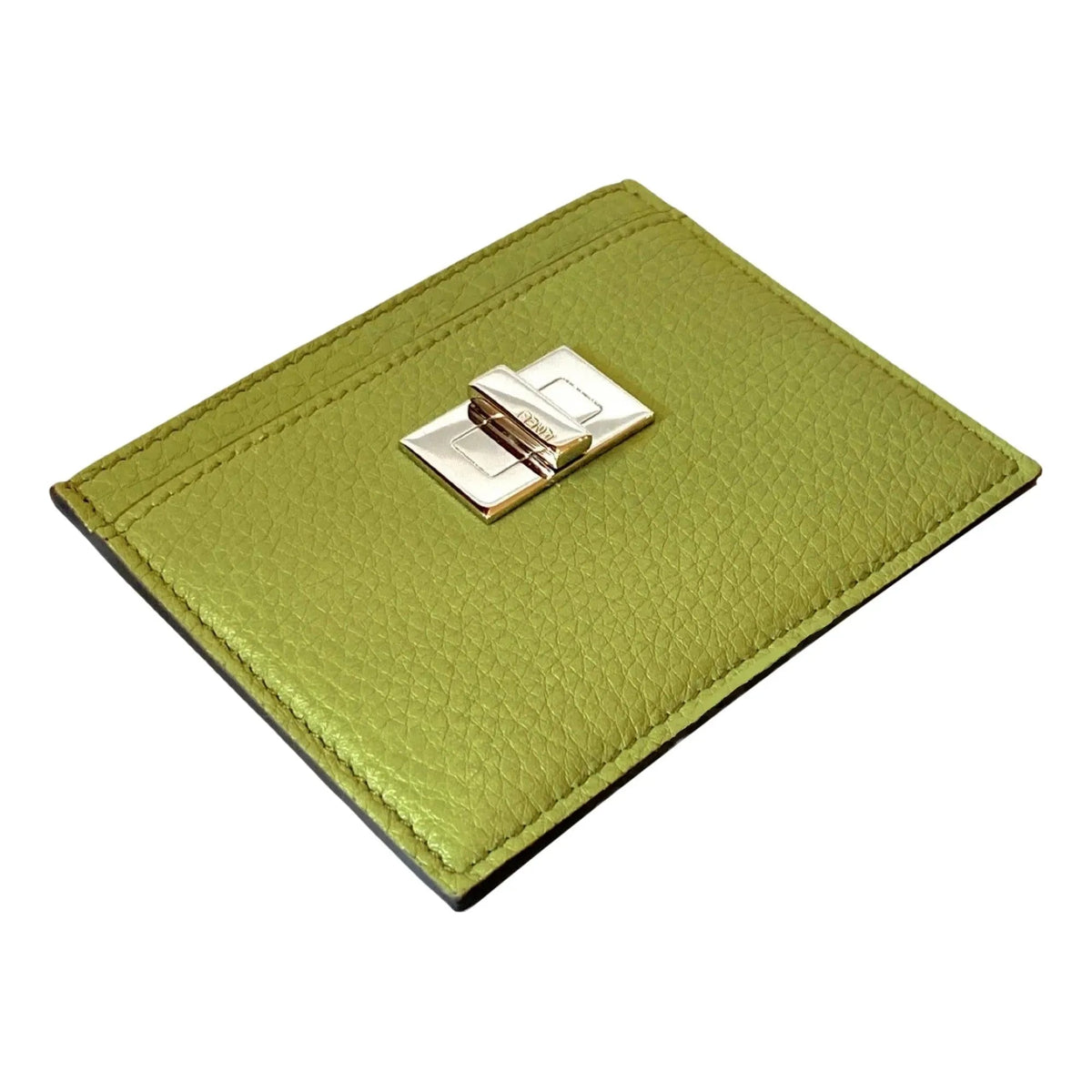 Fendi Peekaboo Kiwi Green Grained Leather Card Case Wallet - Wallets - Clayton's Online Store