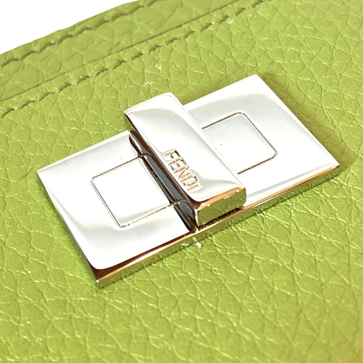 Fendi Peekaboo Kiwi Green Grained Leather Card Case Wallet - Wallets - Clayton's Online Store